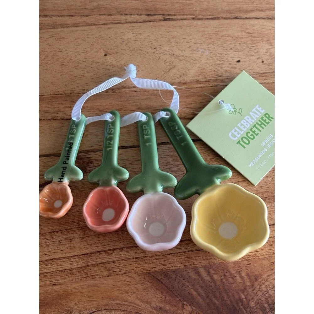 Celebrate Together Spring 4-pc. Flower Measuring Spoon Set ~ fun, unique ~ NWT